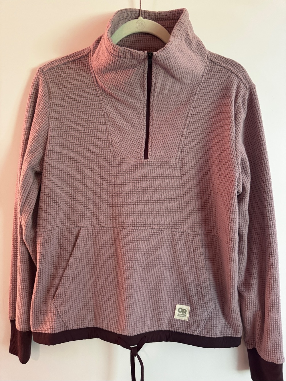 Outdoor Research Dusty Mauve Waffle Knit Half-Zip Pullover